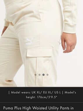 Puma High Waisted Utility Pants - Cream